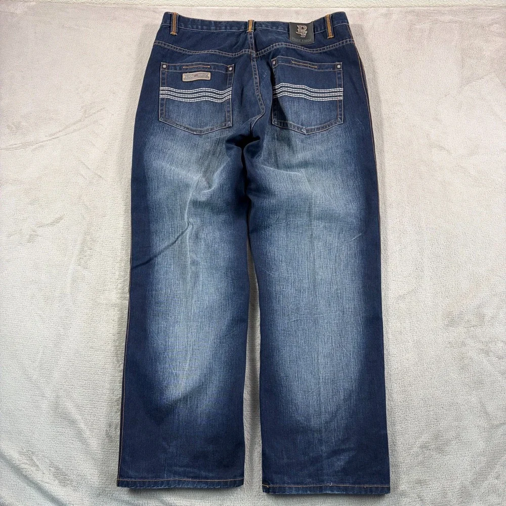 Vintage‎ Y2K Phat Farm Denim Baggy Hip Hop Jacket 3XL Jeans 38x33 Set